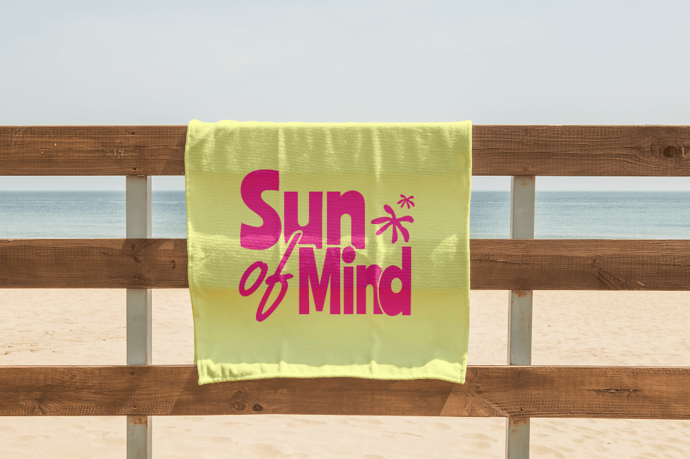 Seaside beach towel design mockup