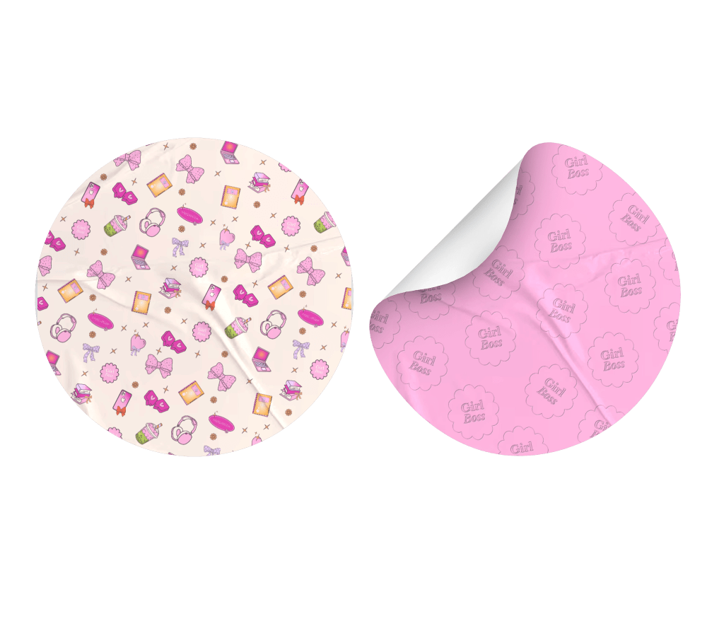 Photoshop Round Stickers Design Mockup